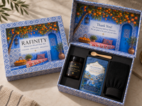 Rafinity Moroccan Hammam Ritual Kit with Moroccan Black Soap, Nila Powder and Kessa Glove